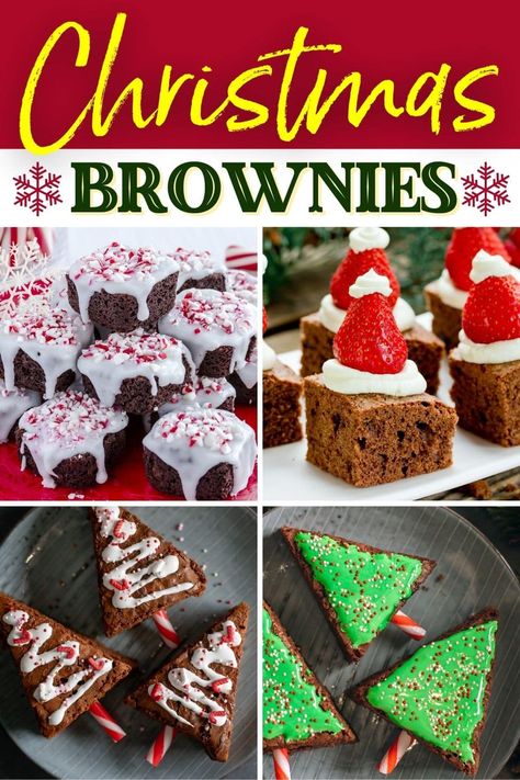 These fun and festive Christmas brownies are guaranteed to bring joy this holiday season. They're so good that even the Grinch can't resist! Xmas Brownie Ideas, Brownie Christmas Cookies, Brownie Decorating Ideas Christmas, Brownie Reindeer, Christmas Cookie Brownies, Christmas Brownie Ideas, Christmas Brownies Recipe, Brownies For Christmas, Brownie Recipes Christmas