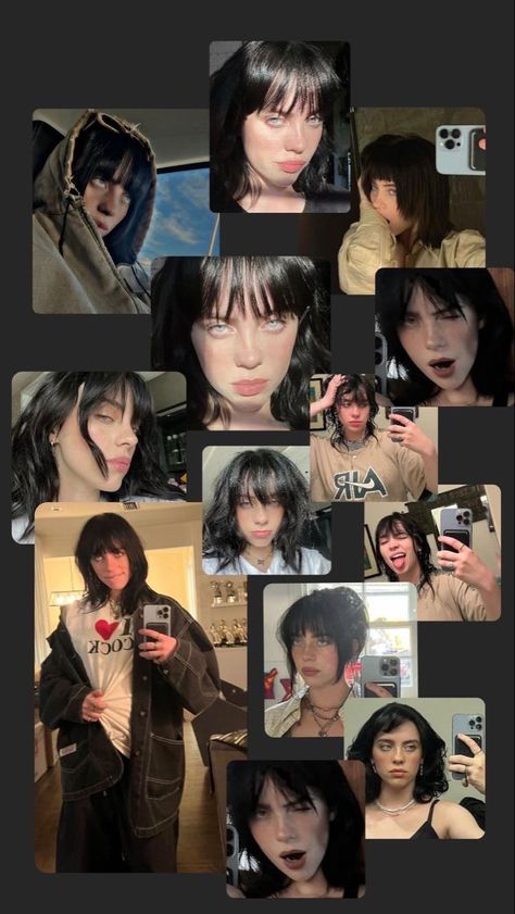 Billie Eilish Black Hair Wallpaper, Billie Eillish Aesthetics Wallpaper, Billie Eilish Black Hair, Billie Eilish Collage, Billie Aesthetic, Billy Black, Billie Eilish Wallpaper, Billie Eillish, Marvel Superhero Posters