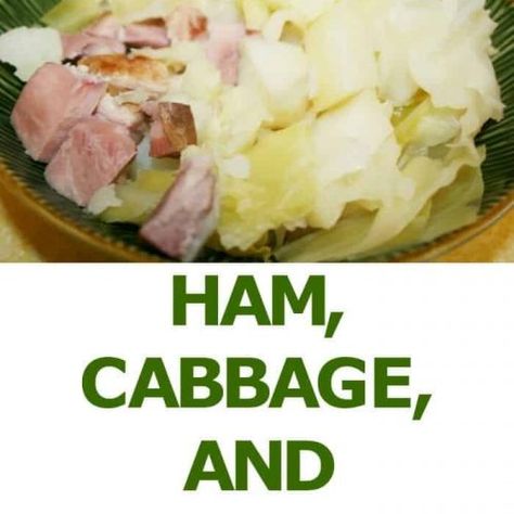 Ham, Cabbage & Potatoes~Easy One Pot Meal | The How-To Home Ham Cabbage And Potatoes, Ham And Cabbage Recipe, Ham Cabbage, Cabbage Potatoes, Ham And Cabbage, Boiled Ham, Boiled Cabbage, Cabbage Casserole Recipes, Boiled Dinner