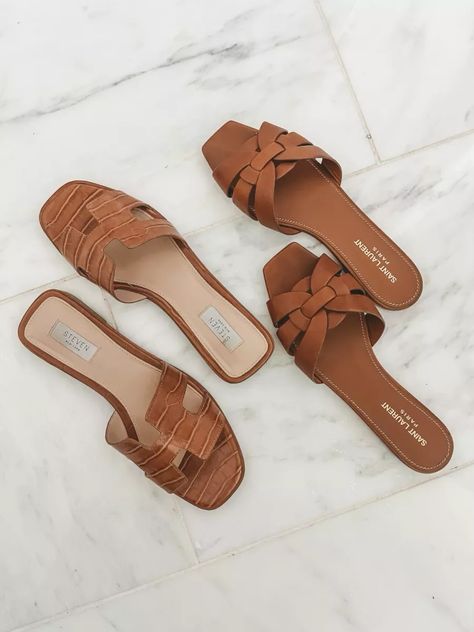 hadyn cognac multi curated on LTK Slide Sandals Outfit, Cognac Heels, Cognac Sandals, Carmel Color, Instagram Inspo, Sandals Summer, Slide Sandals, Slip On Sandal, Cognac