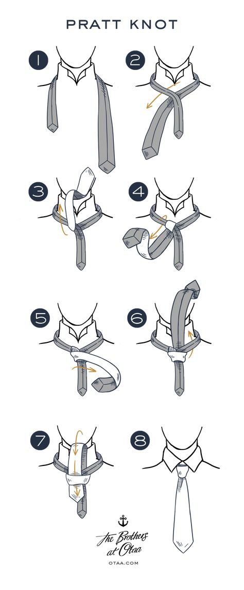 How To Tie A Pratt Knot | Tie Knot Tutorial | How To Tie A Tie | OTAA Tie Tutorial Mens, How To Tie A Tie, Cool Tie Knots, Four In Hand Knot, How To Tie A Knot, Tie Tutorial, Knot Tutorial, Neck Tie Knots, Knots Tutorial