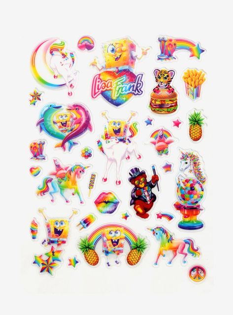 '90s Kids, Red Alert: Lisa Frank Has a Freakin' SpongeBob Line, and It's All Under $35! Lisa Frank Stickers, Morning Cartoon, Lisa Frank, Cute Wild Animals, 90s Kids, Design Quotes, Sticker Book, Happy Planner, Sticker Set