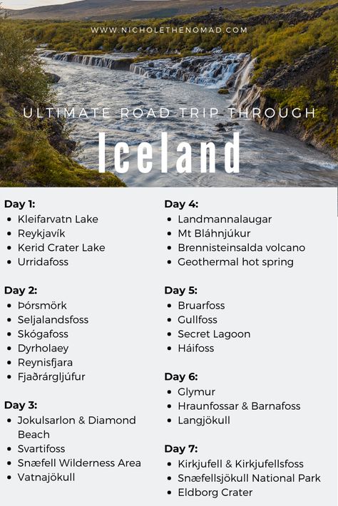 Iceland Roadtrip 7 Days, Iceland Trip Itinerary, Iceland 1 Week, Iceland Road Trip Map, 1 Week In Iceland, Iceland 5 Day Itinerary, Iceland 7 Day Itinerary, Iceland Trip Planning, Iceland Road Trip Itinerary