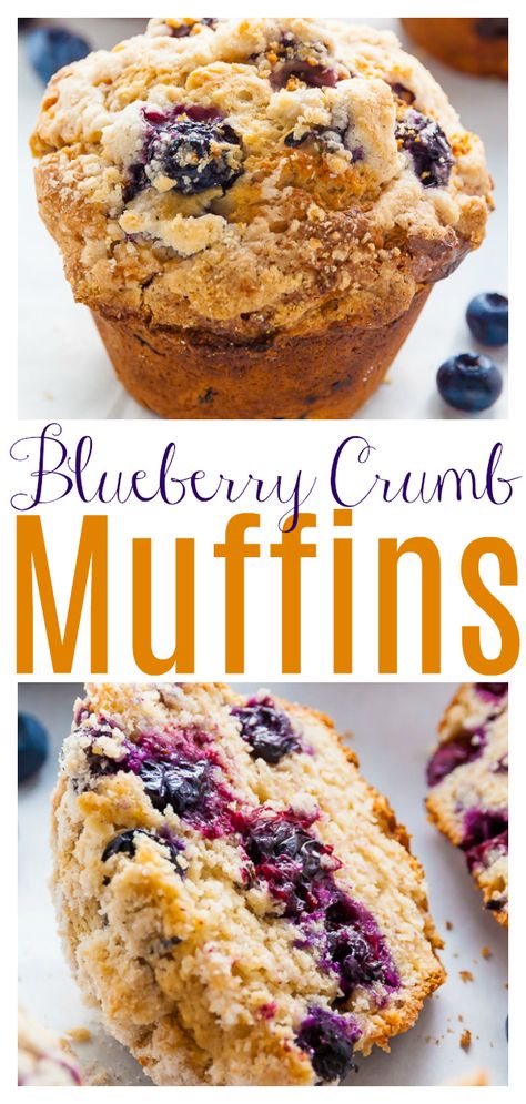 Jumbo Blueberry Crumb Muffins - Baker by Nature Blueberry Muffins With Streusel Topping, Banana Almond Muffins, Jumbo Blueberry Muffins, Blueberry Crumb Muffins, Muffins With Streusel Topping, Triple Chocolate Muffins, Blueberry Orange, Homemade Blueberry Muffins, Crumb Muffins