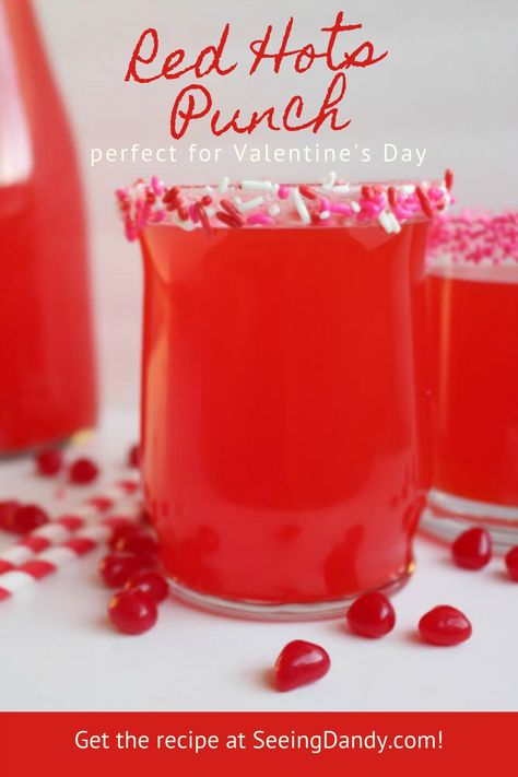 Wedding Shower Punch, Breakfast Punch, Red Hots Candy, Valentine Drinks, Red Punch, Valentines Breakfast, Champagne Drinks, Punch Drinks, Red Hots