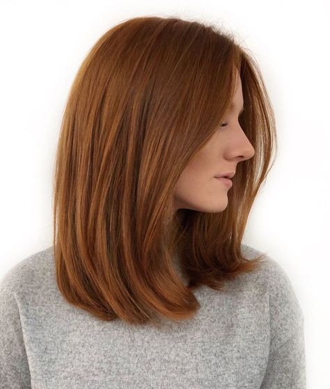 Medium Haircuts For Thick Hair, Hair Is Everything, Red Hair Colors, One Length Haircuts, One Length Hair, Cinnamon Hair, Thick Hair Styles Medium, Hair Color Auburn, Medium Cut