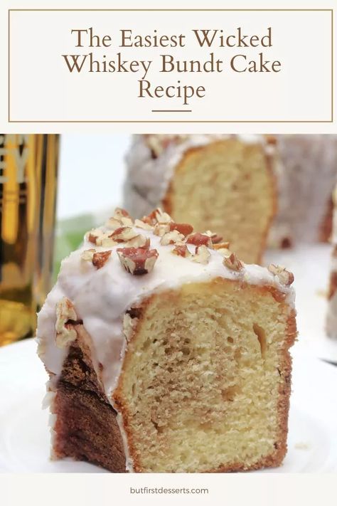 This wicked whiskey bundt cake is definitely a must-try dessert. If you aren’t big on having whiskey in your recipe there are a few ideas of whiskey substitutes I will share below. If you aren’t opposed to adding the whiskey then this recipe will be a different choice to bring to a party for adults. If you need a recipe for a cake for the kids, try this one The Most Delicious Boston Creme Pie Cake.The biggest amount of whiskey in this recipe is in the glaze. The small amount in the cak… Whiskey Bundt Cake, Boston Creme Pie, Bundt Cake Glaze, Nut Roll Recipe, Party For Adults, Creme Pie, Cake Portions, Whiskey Cake, Pinterest Food