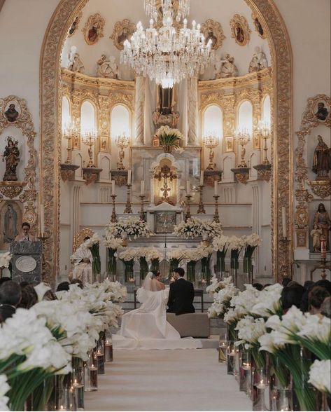 Catholic Church Wedding Aesthetic, Church Venue Wedding, Pretty Church Wedding, Mexican Catholic Wedding, Greek Church Wedding, Italian Church Wedding, Catholic Wedding Aesthetic, Wedding Venue Church, Orthodox Church Wedding