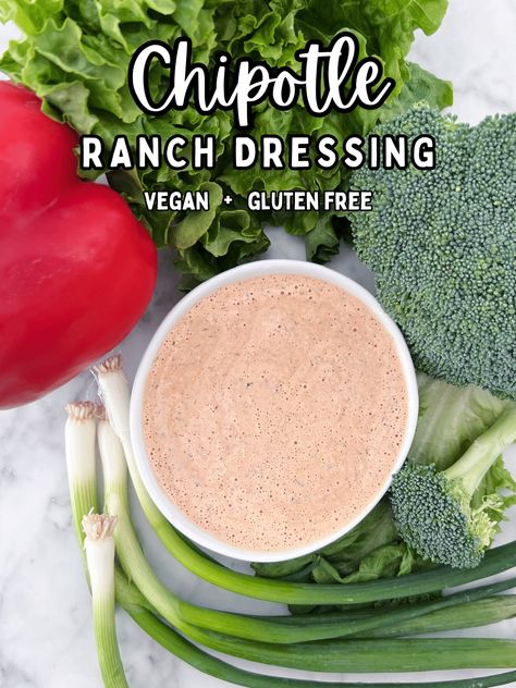 Vegan Chipotle Ranch Dressing @spabettie #glutenfree #dairyfree #eggfree #ranch Vegan Chipotle Ranch, Gluten Free Ranch Dressing, Southwest Dressing, Spicy Ranch Dressing, Chipotle Ranch Dressing, Vegan Chipotle, Vegan Ranch Dressing, Chipotle Ranch, Vegan Ranch