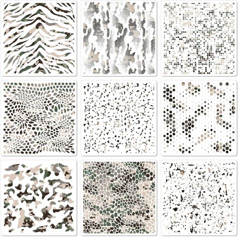 Camo Stencils for Spray Paint, Camouflage Pattern Stencils Templates Reusable Digital Camo Paint Camo Patterns Stencil, Paint Camouflage Pattern, Camo Paint, Camo Stencil, Boat Diy, How To Paint Camo, Paint Stencils, Camo Patterns, Digital Camo