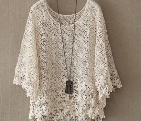 HOLLOW OUT LACE SMOCK AKB Mode Crochet, Mode Boho, Lace Tunic, Color Photo, Crochet Lace, Crochet Clothes, Look Fashion, Fabric Color, Good Vibes