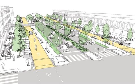 5 Notes On Urban Boulevards – Projexity Blog – Medium Parking Plan, Villa Architecture, Streetscape Design, Urban Design Diagram, Urban Analysis, Urban Design Graphics, Urban Design Architecture, New Urbanism, Urban Design Concept