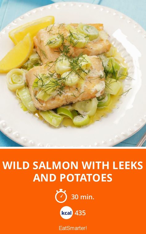 Leek And Salmon Recipe, Leek Salmon, Leek And Potato Recipes, Leek Recipes Side Dishes, Leeks And Potatoes, Braised Leeks, Leek Recipes, Trout Recipes, Healthy Delicious Recipes