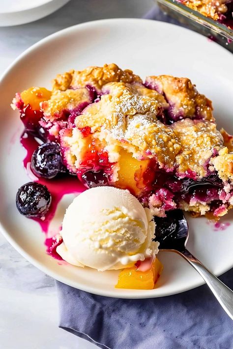 Peach And Berry Cobbler, Blueberry Peach Cobbler, Blueberry Peach Recipes, Blueberry Peach Cobbler Recipes, Peach And Blueberry Cobbler, Peaches And Blueberry Recipes, Blueberry And Peach Cobbler, Blueberry Peach Cake Recipes, Peach And Blueberry Desserts