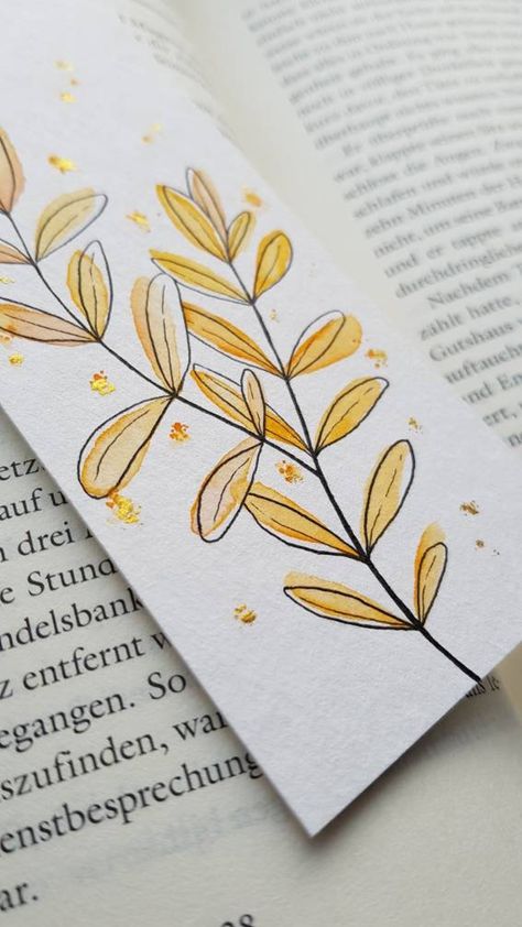 Bookmarks Watercolor, Watercolor Paper, Henna, Yellow