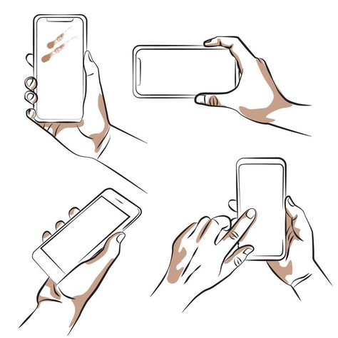 Hand Holding Phone Drawing Reference, I Phone Drawing, Grabbing Phone Reference, Iphone Drawing Sketch, Person Holding Phone Drawing Reference, Hand Holding Cellphone Drawing, Phone In Hand Drawing, Phone Ringing Drawing, Holding A Phone Drawing