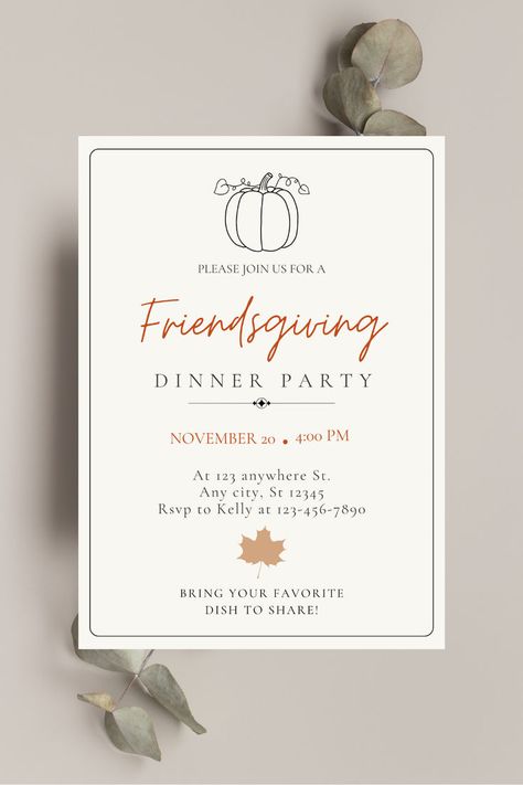 friendsgiving Free Friendsgiving Invitations, Friendsgiving Invitations Template, Friendsgiving Invitations Free, Friendsgiving Aesthetic, Friendsgiving Dinner Party Decor, Friendsgiving Table Setting, Friendsgiving Invitations, Friendsgiving Food Ideas, Friendsgiving Feast