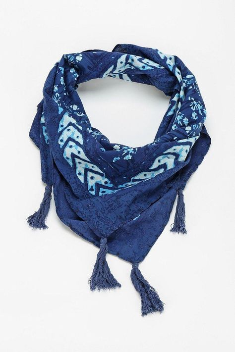 Indigo Woodblock Oversized Square Scarf Wardrobe Inspiration, Pinterest Closet, Square Scarf, Sewing Inspiration, Jewelry Bags, And Sign, Moda Fashion, Bling Bling, Her Style