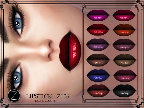 Sims 4 Lipstick, Lip Jelly, Makeup Cc, Pigmented Lips, Sims 4 Cas, The Sims4, Sims Mods, Red Lipstick, Makeup Set