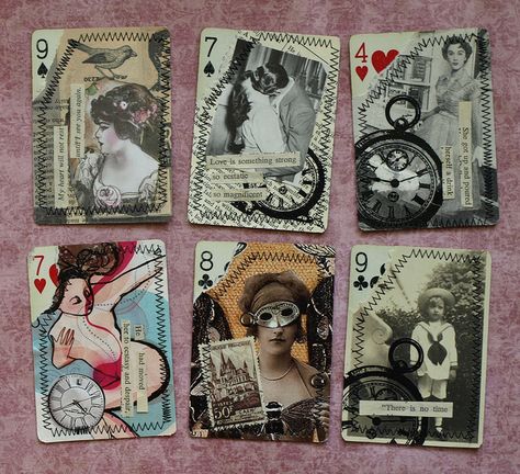 *{CraftChaos}*: Altered Playing Cards Altered Playing Cards, Playing Card Crafts, Trading Card Ideas, Playing Cards Art, Art Trading Cards, 3d Figures, Artist Card, Atc Cards, Playing Card Deck