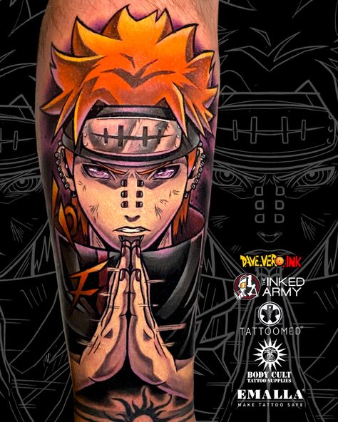 Naruto Tattoo Ideas, Yahiko Pain, Chicano Tattoos Sleeve, Anime Tattoo Designs, Pain Naruto, Dragon Ball Tattoo, Egypt Tattoo, Naruto Tattoo, Itachi Uchiha Art