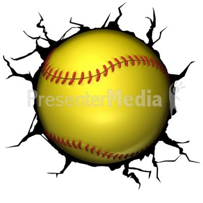 This clip art image shows a softball breaking though a wall. #powerpoint #clipart #illustrations Sports Paint, Softball Clipart, Baseball Decor, Pin Ideas, Shape Circle, Paint Nite, Window Art, Silhouette Projects, Vinyl Designs