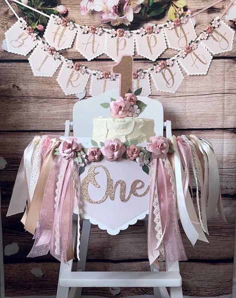 RosesPartyDeco - Etsy Birthday Banner Photo, 1st Birthday High Chair, Rainbow Backdrop, Birthday High Chair, 1st Birthday Girl Decorations, 1st Birthday Party For Girls, One Banner