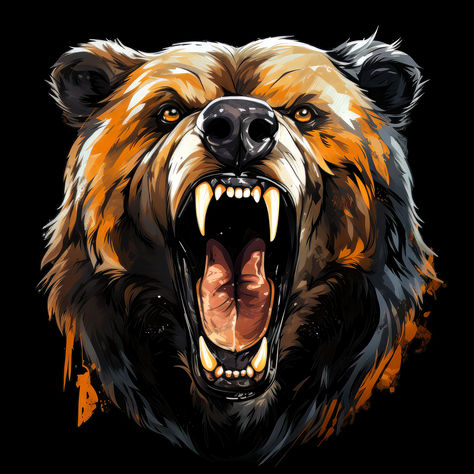 You shouldn't have taken the honey, that's all I'm saying Angry Bear, Aries Tattoo, Bear Drawing, Bear Logo, Bear Head, Spirit Animal Art, Marvel Captain America, Tshirt Art, Grizzly Bear