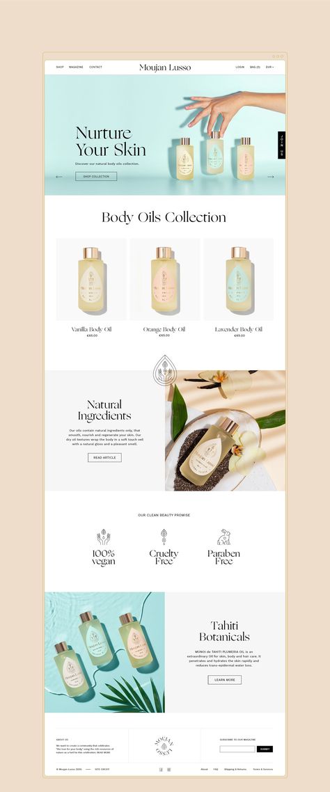 Desain Ux, Cosmetic Web, Beauty Web, Luxury Website, Website Design Inspiration Layout, Email Template Design, Ecommerce Web Design, Email Design Inspiration, Shopify Website Design