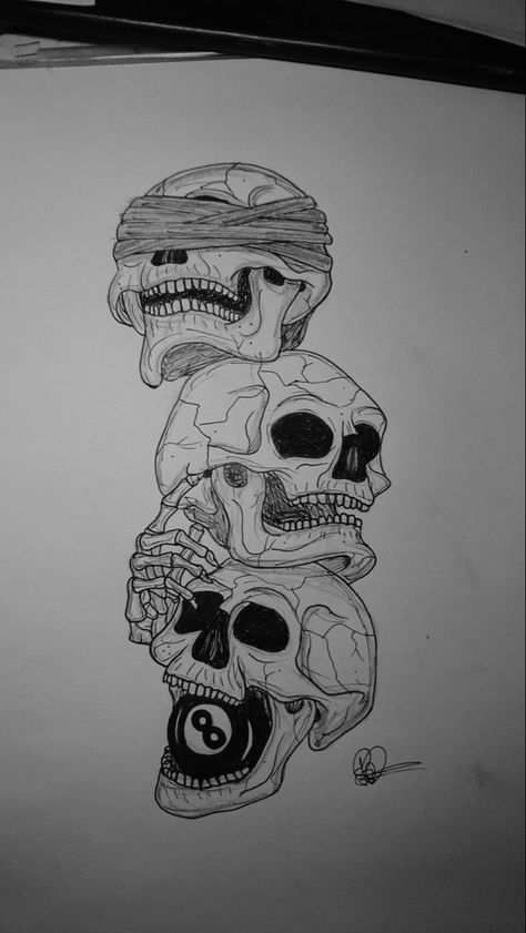 Hear No See No Speak No Evil Skulls Tattoo Designs, See No Evil Hear No Evil Tattoo Design, See No Hear No Speak No Tattoo Design, Hear No Evil See No Evil Tattoo Stencil, See No Hear No Speak No Tattoo, See No Evil Speak No Evil Tattoo, Hear No Evil See No Evil Tattoo, Prison Artwork, Skull Tattoos For Men