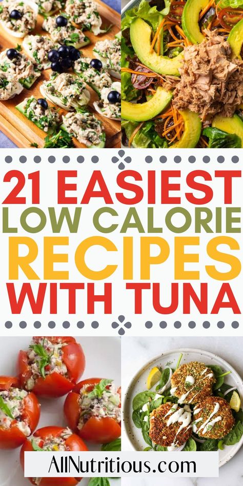 Low Calorie Tuna Lunch Ideas, Healthy Tuna Ideas, Low Calorie Pescatarian Meals, Healthy Meals With Tuna, Low Calorie Canned Tuna Recipes, Best Tuna Recipes, Low Calorie Fish Dinner, Low Fat Tuna Recipes, Tuna Low Calorie Recipes