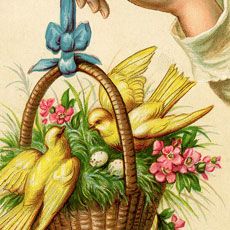 Nostalgic Hand Holding Basket with Birds Easter Greeting Image! Easter Egg Pictures, Vintage Easter Postcards, Vintage Easter Cards, The Graphics Fairy, Easter Greeting, Easter Postcards, Graphics Fairy, Pink Easter, Easter Greetings