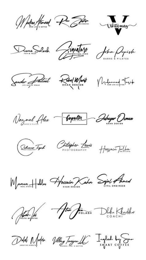 logo logos Cursive Letters Font, Cursive Fonts Handwritten, Handwritten Logo Design, Design Handwriting, Tattoo Script Fonts, Tattoo Fonts Cursive, Business Fonts, Initials Logo Design, Signature Logo Design