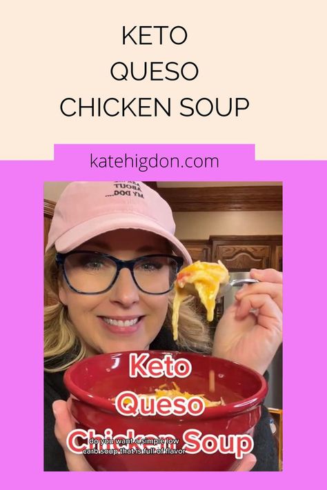 This simple Keto dinner recipe was amazing! You are gonna wanna save it for sure! I love Instant Pot recipes and even better when it's low carb and fits my lifestyle! #ketomeal #instantpotrecipes #ketodinner #lowcarbdinner #lowcarbrecipes Chicken Soup Instant Pot, Kate Higdon, Keto Queso, Queso Chicken, Low Carb Soup Recipes, Low Carb Diets, Keto Soup, Low Carb Soup, Low Carb Eating