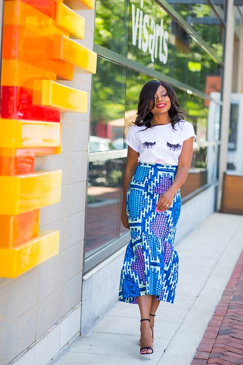 Ankara Peplum Skirt, Jadore Fashion, Chic Maternity, Hello Tuesday, Kitenge Fashion, Church Weddings, African Print Skirt, African Print Dress Ankara, Maternity Chic