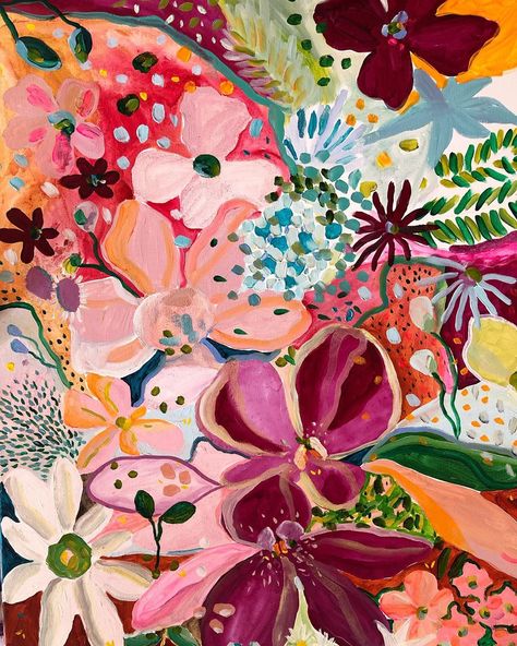 Alexandra Strong on Instagram: “MASSIVE 1220x1828mm work in progress” Floral Desing, Patterns Flowers, Shibori Print, Tropical Patterns, Fabric Print Design, Large Scale Floral, Wallpaper Abstract, Abstract Landscape Painting, Repeat Pattern