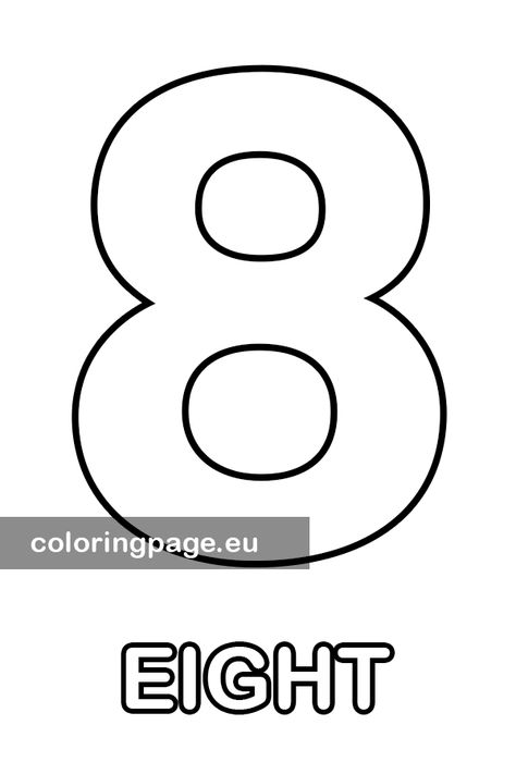 Number Eight, Jordan 8, Number 8, Coloring Pages Printable, Tattoo Outline, Page Ideas, Colour Images, Coloring Sheets, Page Design