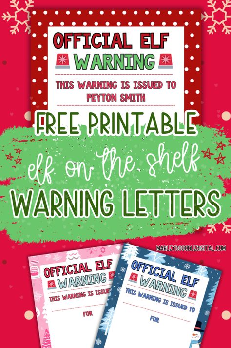 Keep your Elf on the Shelf antics fun and effective with these 7 free printable warning letters! These official elf letters are perfect for addressing naughty behavior and keeping kids on the nice list. Whether it’s for messy rooms or bad manners, these printables are an easy way to add some holiday magic to your Elf on the Shelf tradition. Download your free warning letters today! Elf Messy Room Letter, Elf On Strike For Bad Behavior Letter, Elf Warning Letter, Elf On Strike For Bad Behavior Printable, Elf On The Shelf Warning Letter Free, Elf Free Printables On The Shelf, Elf Bad Behavior Letter, Letter From Elf On The Shelf, Elf On The Shelf Behavior Warning