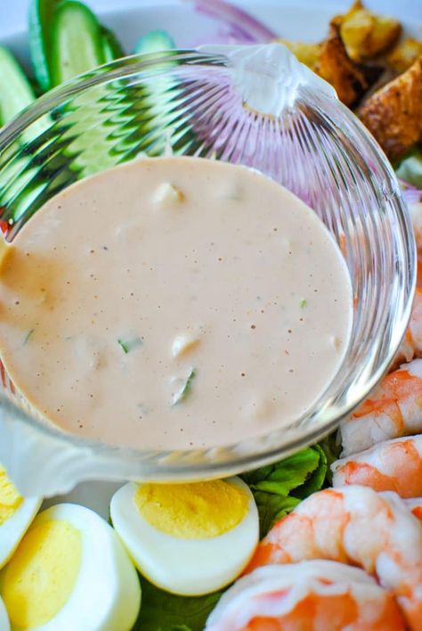 Shrimp Crab Louie Salad, Pappadeaux Seafood Cobb Salad, Seafood Salad Dressing Recipe, Shrimp Louis Salad, Shrimp Crab Salad, Shrimp Louie Salad Recipe, Carrabas Salad Dressing, Shrimp Salad Dressing Recipes, Mayfair Dressing Recipe St Louis