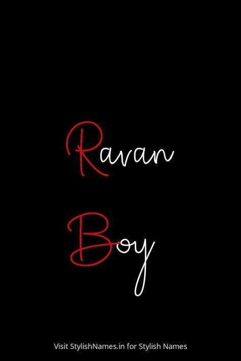 Ravan Boy by StylishNames.in Names For Instagram, Name For Instagram, Stylish Name, Free Fire, Snapchat, Instagram