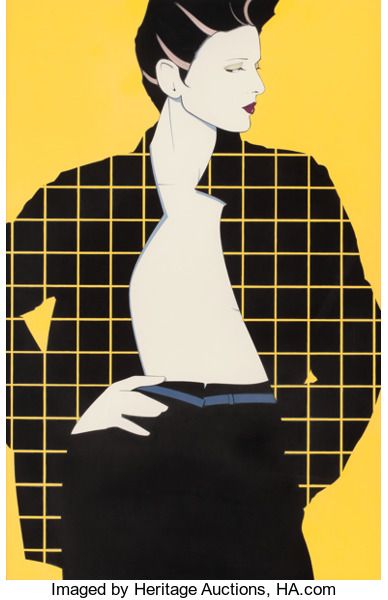 Pin-up and Glamour Art, PATRICK NAGEL (American, 1945-1984). Geometric Plaid. Pin Up Poster, Nagel Art, Mod Art, Patrick Nagel, Futurism Art, Glamour Art, Illustration Style, Week 5, Fashion Illustrator