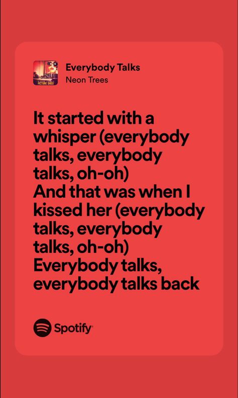 everybody talks lyrics - neon trees - picture show Everybody Talks Neon Trees, Neon Trees, Planes Party, Everybody Talks, Talking Back, Hozier, Retro Aesthetic, Picture Show, Trees