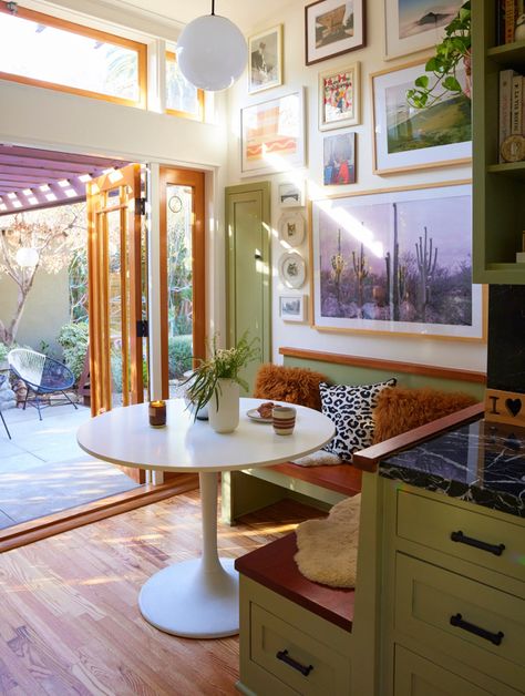 Bungalow Interior, Banquette Bench, Mini Apartments, Eames House, Houses Ideas, Craftsman Bungalow, South Pasadena, Craftsman Bungalows, Humble Abode