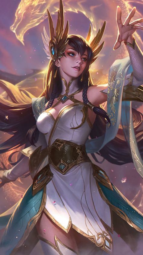 League Of Legends, Phone Wallpaper, Gold, White