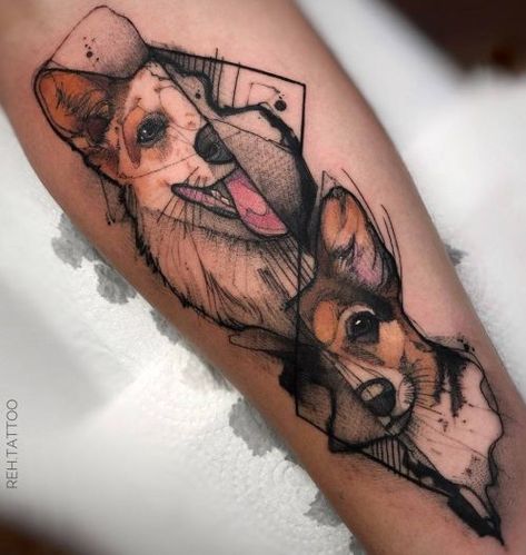 Stylish sketch watercolor tattoos by Renata Henriques Lotusblume Tattoo, Petit Tattoo, Paw Tattoo, Watercolor Tattoos, Geniale Tattoos, Tatuaje A Color, Modern Tattoos, Tattoo Magazines, New School Tattoo