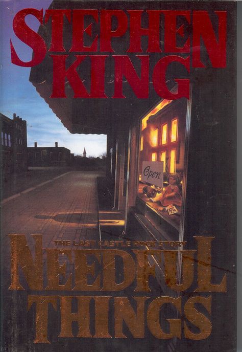 intage Collectible Book by Stephen King "Needful Things" 1991 edition is the last Castle Rock story. Castle Rock, Maine has been the setting for several of Stephen King's most famous works, including "The Dead Zone, "Cujo," "The tommyknockers," "The Dark Half," and two novellas, "The Body (which was made into the movie "Stand By Me) and "The Sun Dog."  by NookCove, $7.78 Stephen King Needful Things, The Last Castle, The Dead Zone, Stephen Kings, Steven King, Old Bookcase, Stephen King Books, Sun Dogs, King Photo