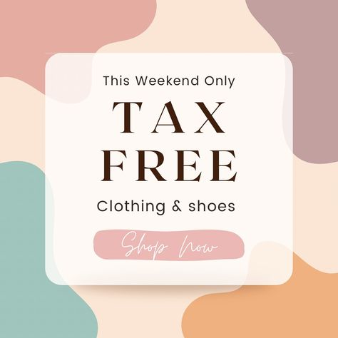 Tax Free weekend is here! Come save all weekend long! #taxfree Tax Free Weekend, Tax Free, Free Day, Free Clothes, Instagram