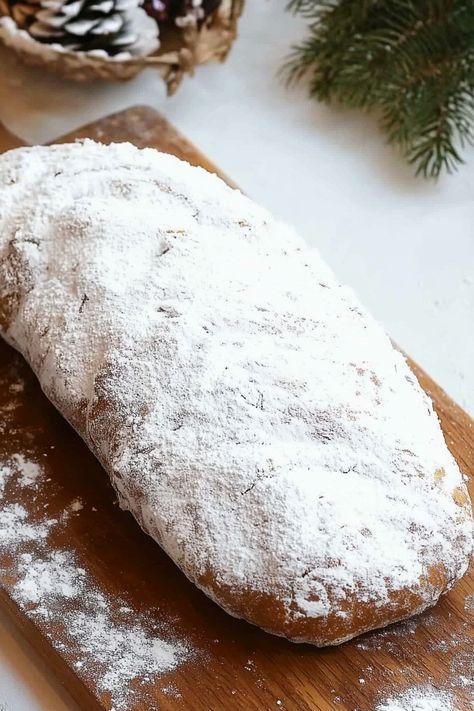 Moist German Christmas Stollen Easy Stollen Recipe, Stollen Bread, German Stollen, Stollen Recipe, Christmas Stollen, Almond Paste, Cozy Meals, Bread Machine Recipes, Ground Almonds