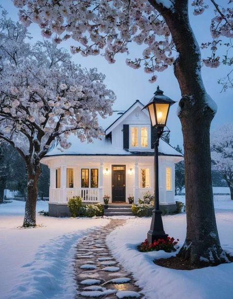 Snow Cabin Aesthetic, The Holiday Cottage, Snow Cabin, Winter Christmas Scenes, Cabin Aesthetic, Bloxburg Ideas, Little Cottage, Dream House Exterior, Holiday Cottage