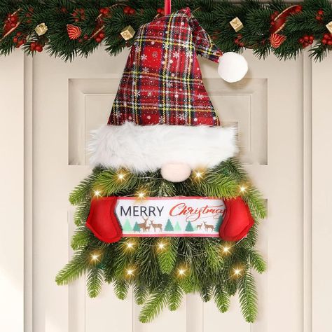 Fohil Gnome Christmas Wreath, Artificial Gnome Christmas Door Wreath with Lights, Gnome Christmas Wreath with Pine Needle for Outdoor Door Window Wall Mantel Christmas Decoration : Amazon.ca: Home Mantel Christmas Decor, Flower Reef, Gnome Christmas Wreath, Christmas Wreath With Lights, Christmas Wreath Door, Wreath With Lights, Mantel Christmas, Gnome Wreath, Christmas Wreaths With Lights